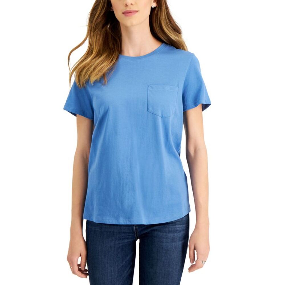 Style & Co Womens Cotton Pocket T-Shirt